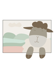 sheep colorful  vector illustration background