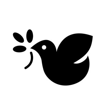 recommend clip art: dove peace icon, pigeon with olive branch, bird flying, love symbol sign vector illustration logo template Isolated for any purpose