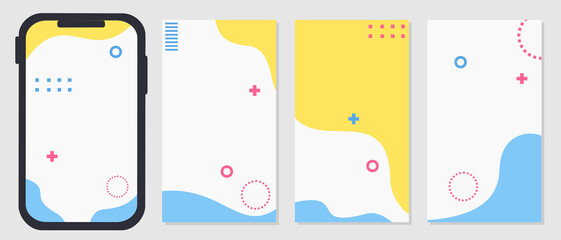 memphis style editable Instagram Stories template.social media post templates. Instagram story layouts for business promotion and digital marketing