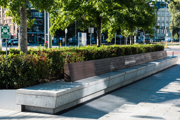 The modern city bench.