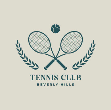 tennis racket and ball logo