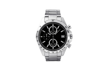 Luxury watch isolated on white background. With clipping path for artwork or design. Black. - obrazy, fototapety, plakaty