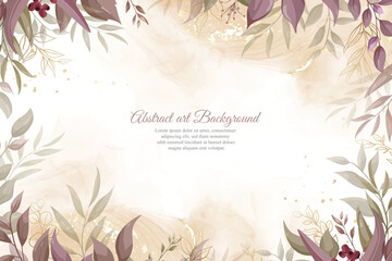 Elegant Wedding Invitation Design with Watercolor and Greenery Leaves