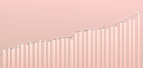 Fototapeta premium Pink business graph. vector illustration