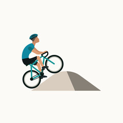 Fototapeta premium Cyclist ride uphill.