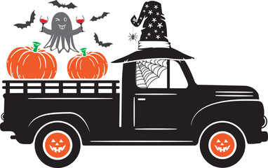 Halloween Truck 2, Halloween Truck, Happy Halloween, Vector Illustration File © Artstoredigital