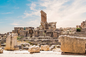 Beautiful view of Baalbek Roman Ruins in Baalbek, Lebanon