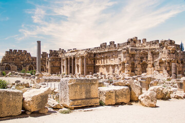 Fototapeta na wymiar Beautiful view of Baalbek Roman Ruins in Baalbek, Lebanon