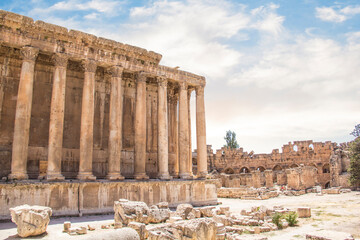 Obraz premium Beautiful view of the Temple of Bacchus in the ancient city of Baalbek, Lebanon