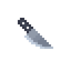 Fototapeta premium Knife icon. Knitted design. Isolated vector illustration. Pixel art style. 8-bit sprite. Old school computer graphic style.