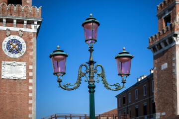 Fototapeta na wymiar Old city lights in Venice