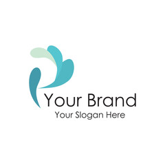 simple fresh initial water logo premium