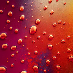 An abstract computer generated illustration of a metallic paint surface background with metallic paint droplets. A.I. generated art.
