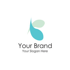 simple fresh initial water logo premium