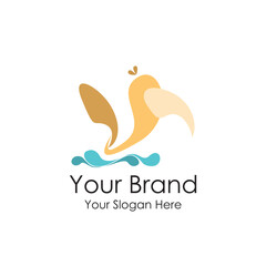 animal initial iconic simple logo bird 