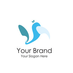 sea bird iconic simple logo vector