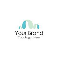 simple fresh initial water logo premium