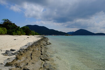 Indonesia Anambas Islands - Costline with beach and volcanic rocks