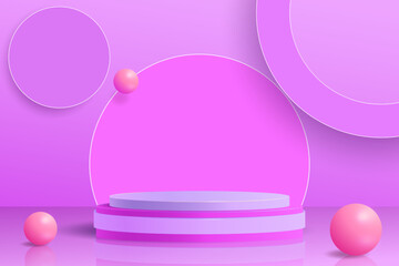 3D podium background, podium mock up for product display. Background template for promotion