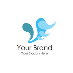 simple fresh initial water logo premium