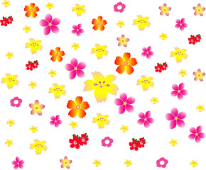 flowers and butterflies, flower, Arts, couler, textile, wallpaper 