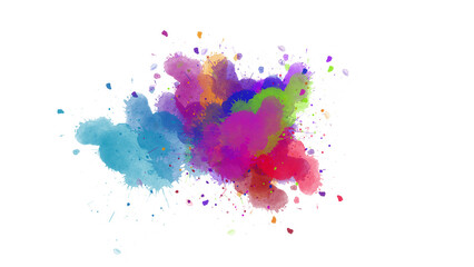 watercolor paint brush stroke. ink splash transition. Abstract inkblot, splat, fluid art, overlay, alpha matte composition, spread on a white paper background. ink transition splatter blot spreading.