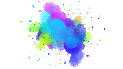 watercolor paint brush stroke. ink splash transition. Abstract inkblot, splat, fluid art, overlay, alpha matte composition, spread on a white paper background. ink transition splatter blot spreading.