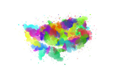 watercolor paint brush stroke. ink splash transition. Abstract inkblot, splat, fluid art, overlay, alpha matte composition, spread on a white paper background. ink transition splatter blot spreading.