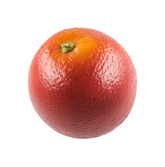 One whole sicilian orange on transparent background. Bright red tropical fruit. Healthy diet food. Element for juice, smoothies packaging design. Citrus with bright glare and sharp skin texture.