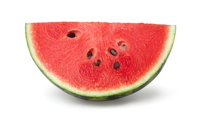 Sliced watermelon isolated on white background, Watermelon macro studio photo