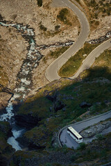 Trollstigen mountain road & Øvstestølbrua, Rauma, Møre og Romsdal, Norway.