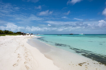 Tropical white beach in Madrisqui island (Los Roques Archipelago, Venezuela).