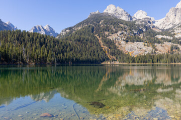 Scenic Autumn Reflection Landscape in Grand Teton National Park Wyoming