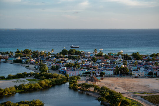 Top view of Gran Roque village (Los Roques Archipelago, Venezuela).
