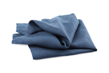Blue cloth kitchen napkin isolated on white