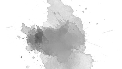 Obraz premium watercolor paint brush stroke. ink splash transition. Abstract inkblot, splat, fluid art, overlay, alpha matte composition, spread on a white paper background. ink transition splatter blot spreading.