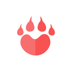 Obraz premium Dog and cat paws with sharp claws. cute animal footprints