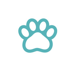 Dog and cat paws with sharp claws. cute animal footprints