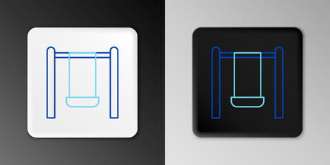 Line Swing for kids summer games on playground icon isolated on grey background. Outdoor entertainment equipment. Colorful outline concept. Vector