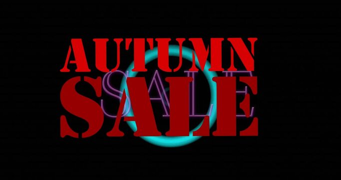 Animation of autumn sale text over circles