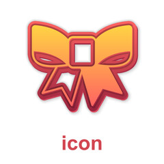 Gold Gift bow icon isolated on white background. Vector