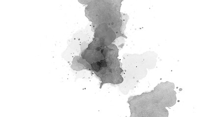 watercolor paint brush stroke. ink splash transition. Abstract inkblot, splat, fluid art, overlay, alpha matte composition, spread on a white paper background. ink transition splatter blot spreading.