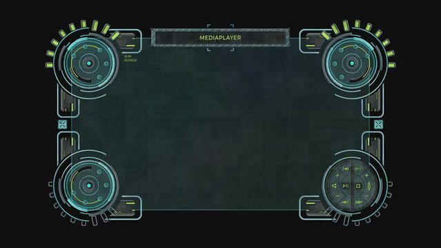 animated sci fi element in a futuristic style, for a spaceship, weapon in a game or movie with alpha channel