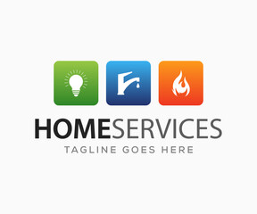 Home Services Logo Template. House Services Logo Design Template