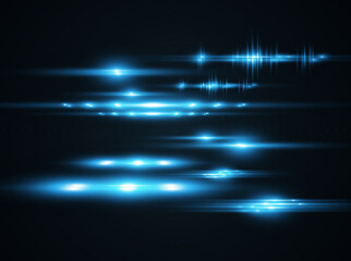 Light blue vector special effect. Glowing beautiful bright lines on a dark background.	
