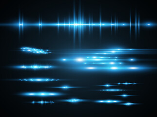 Light blue vector special effect. Glowing beautiful bright lines on a dark background.	
