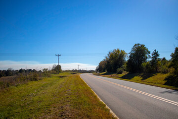 Fototapeta na wymiar Rural road no traffic in Georgia