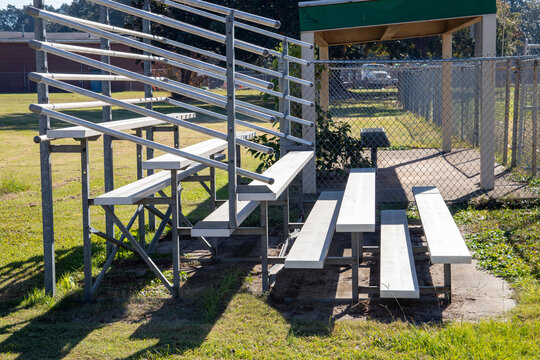 Vintage Old Bleachers At A Recreation Park