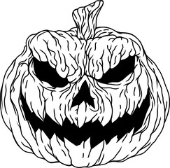 Obraz premium Halloween Scary Evil Pumpkin Jack O Lantern