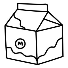 hand drawn doodle icon - milk pack